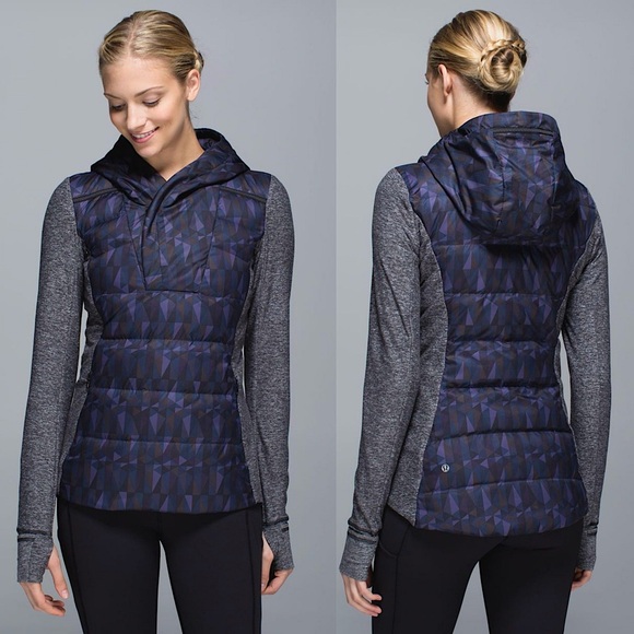 Lululemon Fluff Off Pullover Stained Glass Love Nightfall Black 6 Down Jacket - Picture 2 of 16